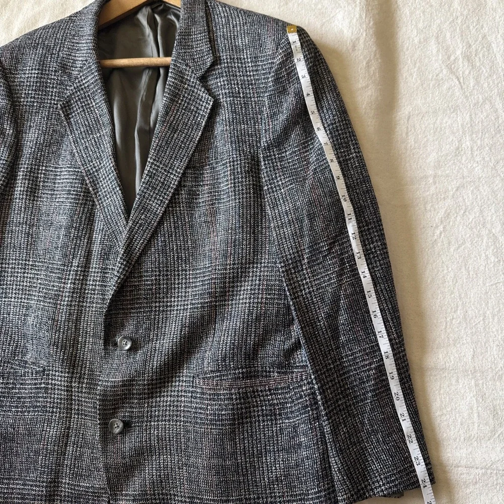 VTG Christian Dior Monsieur Blazer Jacket Mens 40R 100% Silk Plaid Check